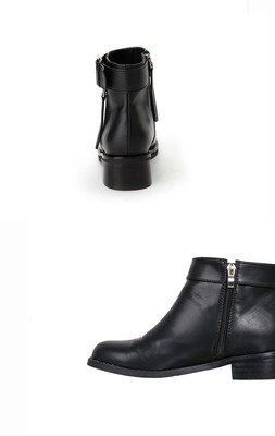 粗跟短靴女秋季加絨馬丁靴2017新款韓版尖頭中跟百搭女靴子黑色 東材馬丁靴型號【價格 圖片 品牌 報價】-蘇寧易購力盾服飾鞋帽專營店