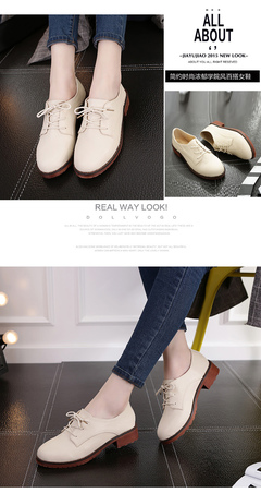 新款秋冬小皮鞋女英倫風女鞋秋鞋2017新款學生百搭潮中跟單鞋女學院風 岸森圓頭單鞋型號【價格 圖片 品牌 報價】-蘇寧易購富天興鞋帽服飾專營店