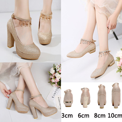 新款金色婚鞋2017新款防水臺高跟單鞋新娘鞋水鉆香檳色晚宴鞋伴娘婚鞋 岸森圓頭單鞋型號【價格 圖片 品牌 報價】-蘇寧易購富天興鞋帽服飾專營店