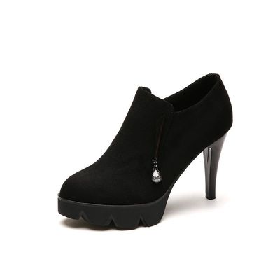 2017秋冬季新款圓頭防水臺高跟細(xì)跟女鞋側(cè)拉鏈水鉆女鞋 艾尚戀族圓頭單鞋型號【價格 圖片 品牌 報價】-蘇寧易購聯(lián)創(chuàng)服飾鞋帽專營店